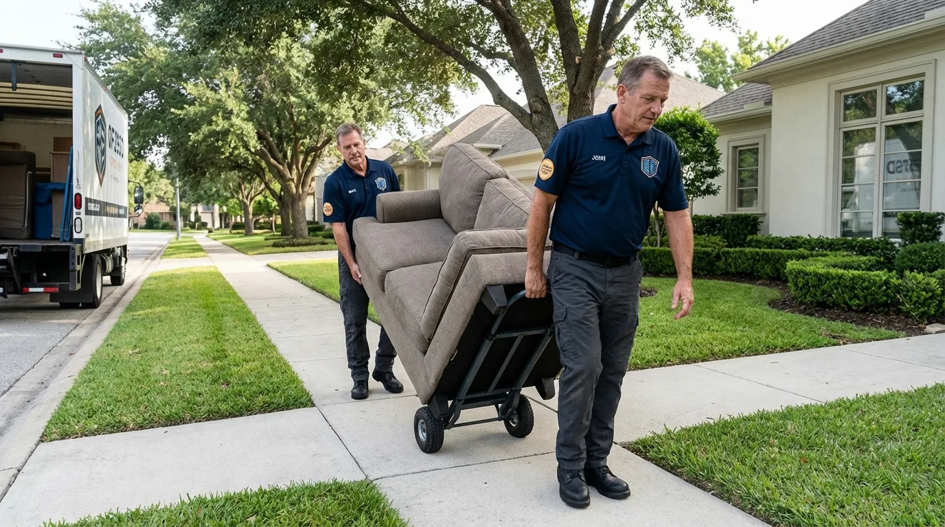 Local residential moving crew loading furniture in Lexington, MS